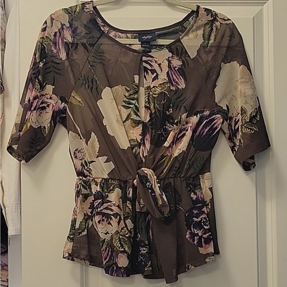 Daytrip by Buckle Sheer Floral Women’s Top, Purple, S - Picture 1 of 4